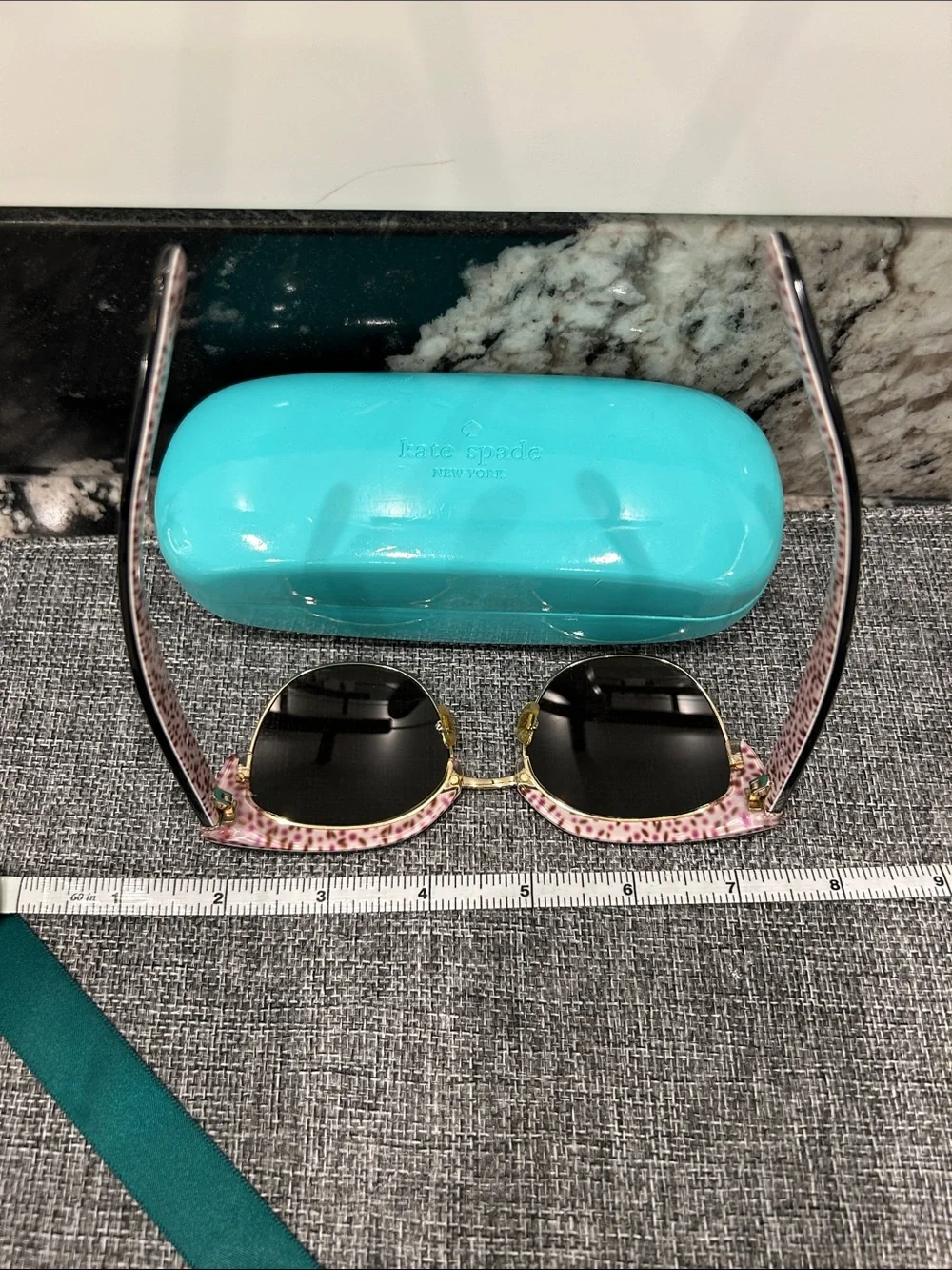 kate spade Black and Gold Cat-Eye Sunglasses